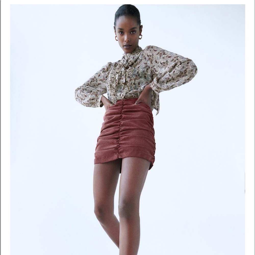 ZARA Draped Mini Skirt